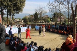 A street drama at Navajyoti School, Jharuwarashi, Godawari. 